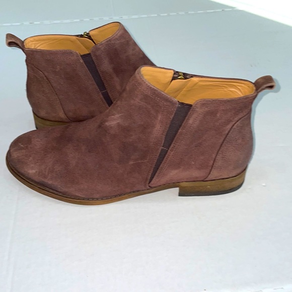 Franco Sarti ankle boots 9 wine brown very good condition leather fabric upper - Picture 13 of 14